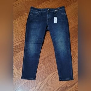 Express Mid Rise Dark Wash Skinny Jeans 12short NWT